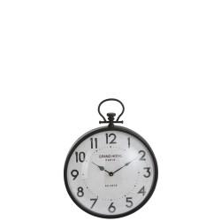 HORLOGE BOULE RONDE METAL NOIR VERRE SMALL 49,2 cm