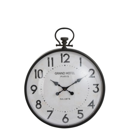 Horloge boule en métal noir et verre 55x69x24 cm