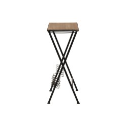 TABLE BOUTEILLE / VERRES METAL / BOIS NOIR