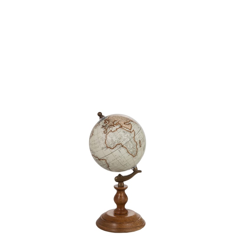 GLOBE SUR PIED BOIS BLANC / NATUREL 28 cm