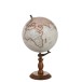 Globo com base em madeira branca 32x32x54 cm Globo com base em madeira branca 32x32x54 cm