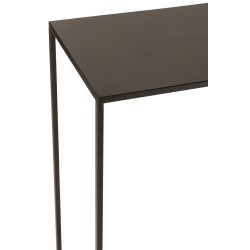 Consola rectangular de metal negro 110x35x90cm