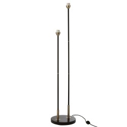 Lampe sur pied sans abat jour marbre noir et métal 140x30cm