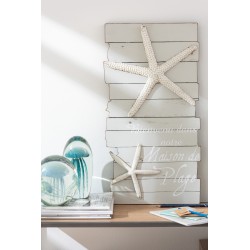 CADRE MAISON DE PLAGE BOIS GRIS CLAIR/BLANC SMALL