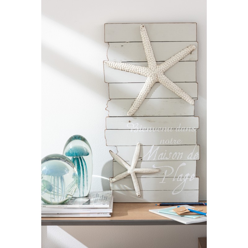 CADRE MAISON DE PLAGE BOIS GRIS CLAIR/BLANC SMALL