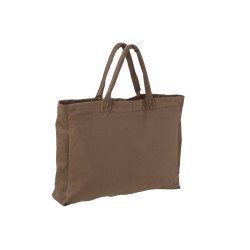 Sac de plage avec anse en coton marron 51x34x37 cm