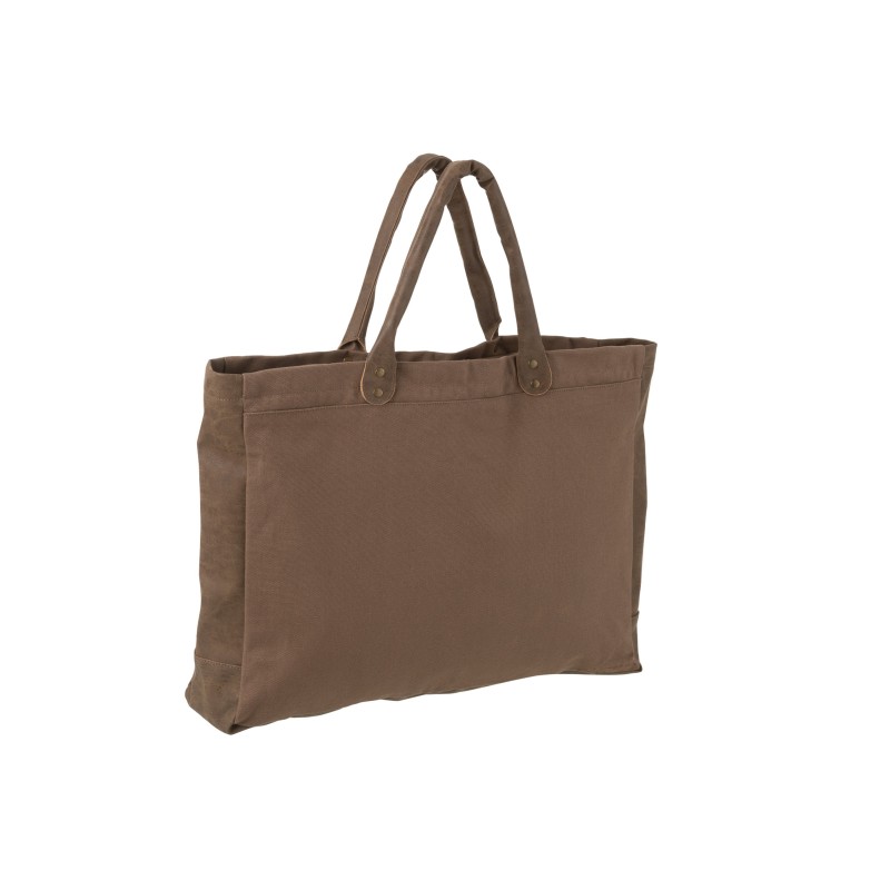 Sac de plage avec anse en coton marron 51x34x37 cm