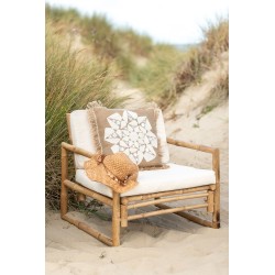 Chapeau de plage femme décoration perle 35x13 cm