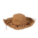 Chapeau de plage femme décoration perle 35x13 cm