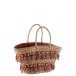 Panier de plage en rotin bordeaux 52x55x32 cm