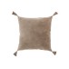 Cuscino in velluto di cotone marrone con galleggianti 43x43cm Cuscino in velluto di cotone marrone con galleggianti 43x43cm
