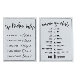 Set de 2 pancartes en métal blanc 45.5x35.5x2 cm