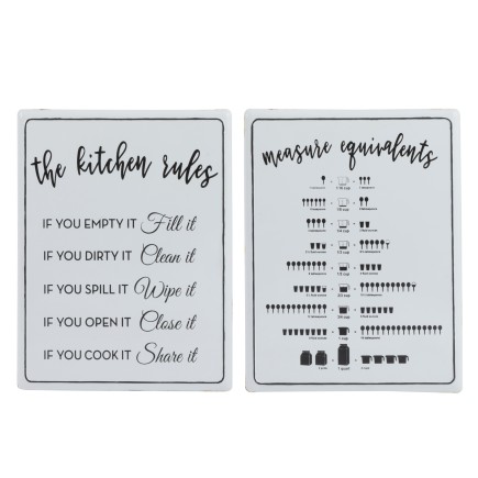 Set de 2 pancartes en métal blanc 45.5x35.5x2 cm