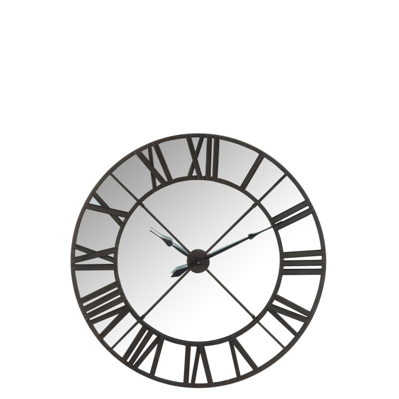 Reloj redondo de metal negro de 123x123x8.5 cm