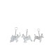 Lot de 3 animaux suspendus en résine blanche H13cm