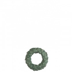 Corona decorativa de resina verde 16x16x4 cm
