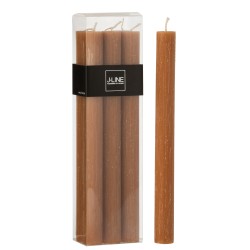 Lot de 6 bougies caramel L7*l4*H24cm