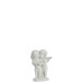 Pareja de ángeles abrazándose en resina blanco 10x7x16 cm