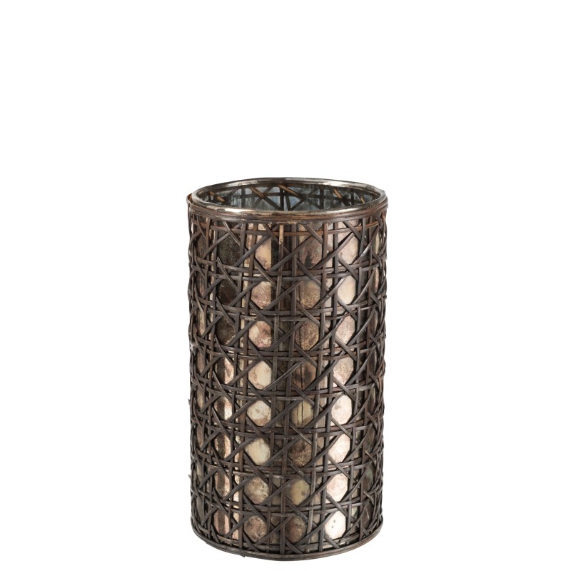 Photophore en verre marron 14x14x25 cm Photophore en verre marron 14x14x25 cm