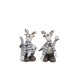 Conjunto de 2 renos de resina gris de 10x8x17.5 cm