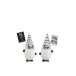 Set de 2 Pères Noël avec pancarte en résine blanc 10x8x19.5 cm