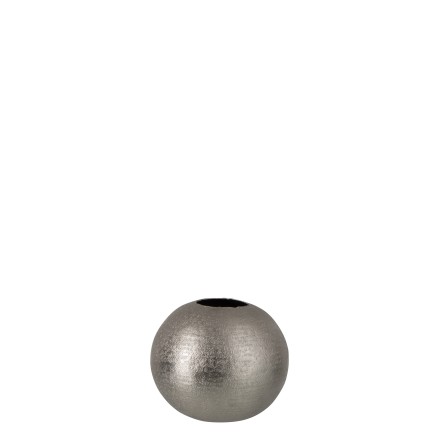 Vase Boule Motifs Aluminium Mat Argent