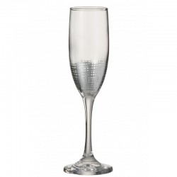 Vaso de champán de vidrio transparente 6.7x6.7x22 cm