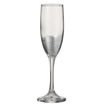 Vaso de champán de vidrio transparente 6.7x6.7x22 cm