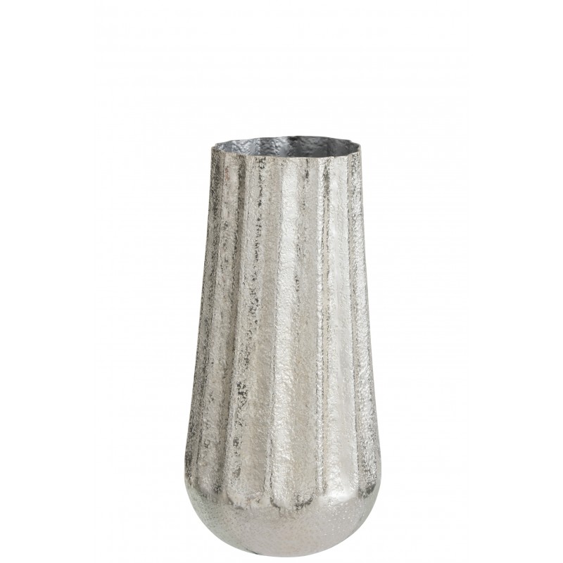 Vase Nervures Aluminium Argent Small