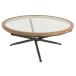 Mesa redonda de metal marrón de 100x100x40 cm