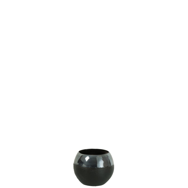 Cache-pot en céramique en forme de boule, couleur noir ou gris Cache-pot en céramique en forme de boule, couleur noir ou gris