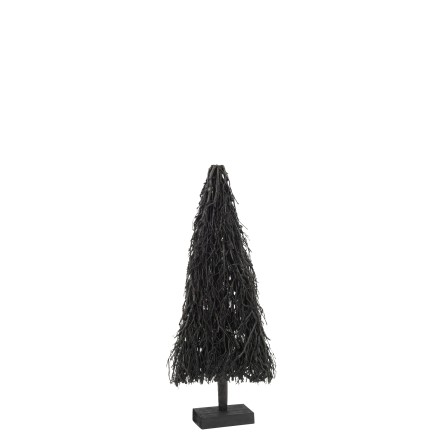 Albero di Natale decorativo a led in legno nero 37x15x90.5 cm