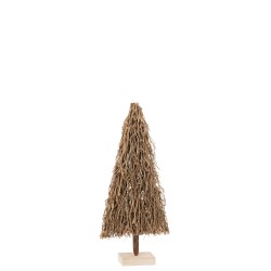 Sapin de Noël décoratif plat en Bois Naturel 40x12,5x90cm