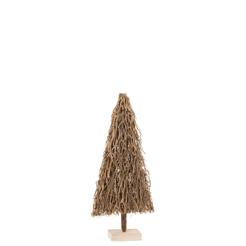 Árbol de Navidad decorativo de madera natural plano de 40x12,5x90cm