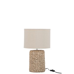 Lampe en polyester et céramique Naturel 28x28x47cm