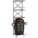 Barra de tractor delantera en madera - metal negro - natural 87x37x181 cm