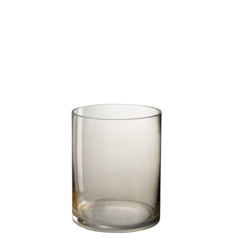 Bougeoir rond en verre fumé 20x20x25cm