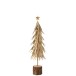 Árbol de Navidad decorativo con luces LED de vidrio - metal dorado 16x16x57 cm