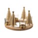 PHOTOPHORE NOEL ROND BOIS/METAL BEIGE/OR