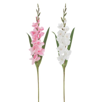Set de 2 glaïeuls en plastique Fuchsia 12x12x102 cm