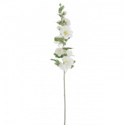 Rose trémière en plastique blanc 12.5x12.5x88 cm