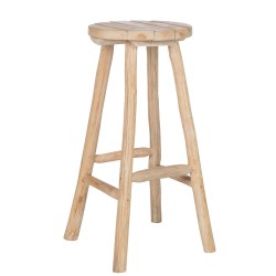 Tabouret Rond Chene Bois Naturel