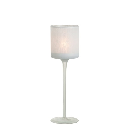 PHOTOPHORE + PIED PLUMES VERRE BLANC LARGE