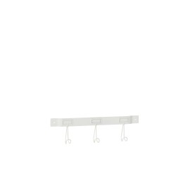 Appendiabiti a 3 ganci in metallo bianco 44,5x4,5x12,5 cm