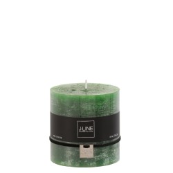 Bougie cylindrique 75H en Paraffine vert 10x10x10 cm