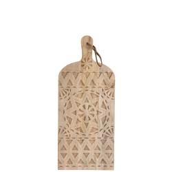 Planche à découper rectangulaire avec motif ethnique en bois de manguier naturel L59cm