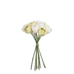 Bouquet de 12 tulipes en plastique blanc 17x17x28 cm