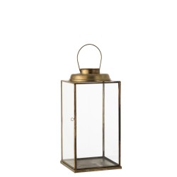 Lanterna quadrata in metallo Bronzo 23x23x48 cm