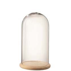 Cloche ronde en bois naturel 28x28x50.5 cm