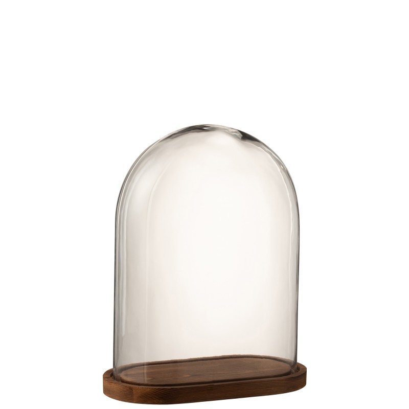 Cloche ovale en bois marron 33.5x18.5x41.5 cm